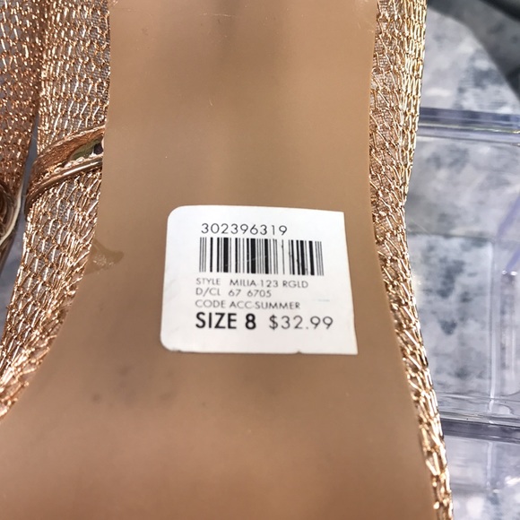 Charlotte Russe Milia Rose Gold Metallic Mesh 4” Heels Women’s 8M 💛Like NEW💛 - Picture 10 of 13